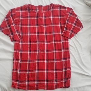 Old Navy red white and blue plaid dress size Large